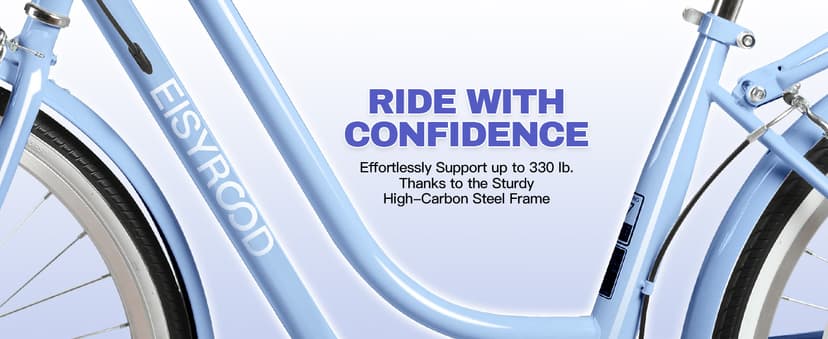 26 Inch Beach Cruiser Bike for Women, Hybrid Womens Bike with 7 Speed, Adjustable Seat, Lightweight Women Beach Cruiser Bike with Anti-Skid Tires, V-Brakes