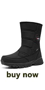 SILENTCARE Men's Warm Snow Boots, Fur Lined Waterproof Winter Shoes, Anti-Slip Lightweight Ankle Boot