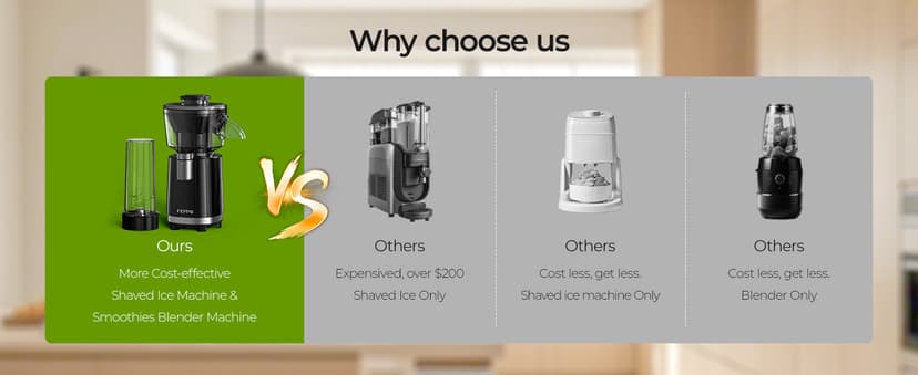FEPPO Snow Cone Machine & Smoothie Blender 2 in 1, 700W Powerful Shaved Ice Machine Slushine Machine, Frozen Margarita Machine with Stainless Steel Blade, Smoothie Recipe, for Home Kitchen Party