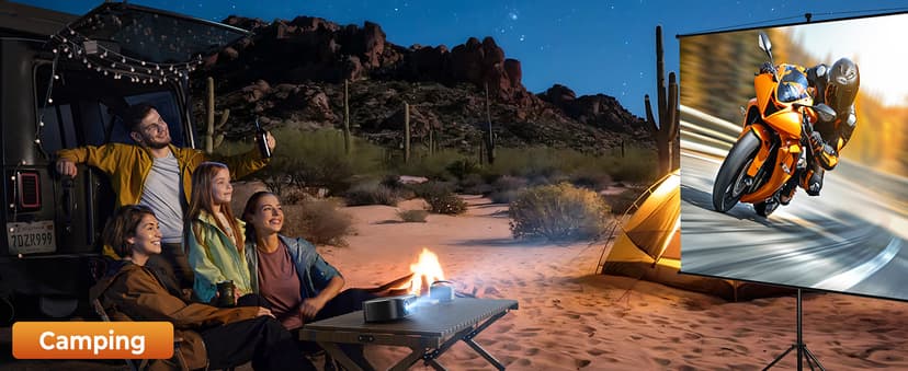 4K Projector with Wifi and Bluetooth, ELEPHAS Outdoor Movie Projector with NETFLIX/Prime Video/YouTube Built-in, 100,000+ Apps Supported, Video Projector Compatible with HDMI/USB/iOS/Android/Windows