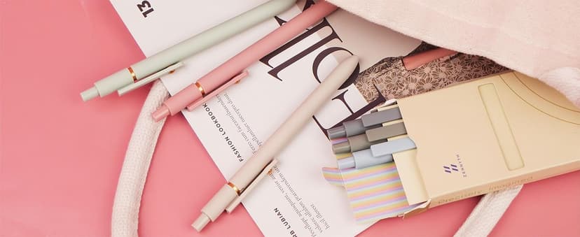 Ddaowanx Gel Pens, 6 Pcs 0.5mm Quick Dry Black Ink Pens Fine Point Smooth Writing Pens, Cute Office School Supplies Gifts for Women