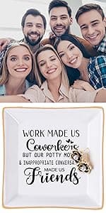 Friendship Gifts for Women Best Friend Jewelry Dish, Our Laughs are Limitless, Our Memories are Countless, Our Friendship is Endless Unique Gifts for Women, Female Friend Birthday Christmas