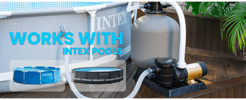 XtremepowerUS 1.5HP Variable 2-Speed Above Ground Swimming Pool Pump High Flow Swimming Pump Strainer with 1.5" Inch Slip On Fitting Adapter For Aboveground Pool