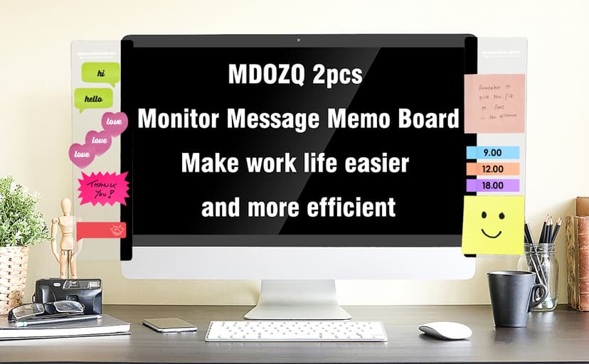 Computer Monitor Memo Board Computer Sticky Note Holder Office Desk Accessories 2pcs Computer Monitor Memo Board Office Supplies B0BRMX3SWH