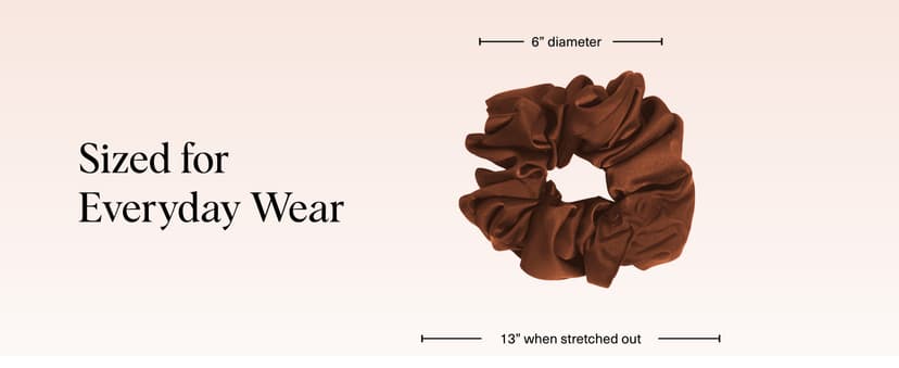 Kitsch Recycled Satin Oversized Scrunchies – Large Hair Scrunchies for Women, Eco-Friendly Hair Ties & Ponytail Holders | Ideal Gifts for Women - Camel & Cream, 2pc Set