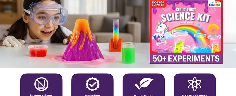 Birthday Gift Ideas for Girls 4, 5, 6, 7, 8 Year Olds, Science Kits for Kids Ages 5-7, STEM Educational Toys Doctor Jupiter Girls' First Science Experiments Kit for Kids Ages 4+ B0D17YL839