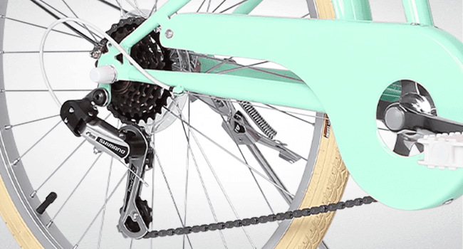 Glerc 20 24 26 Inch Beach Cruiser Bike, 6-Speed Hybrid City Bicycle for Girls Youth and Over 6 Years Old, Missy Bike with Wicker Basket & Lightweight, Multiple Colors