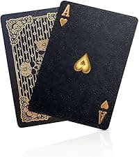 BIERDORF Diamond Waterproof Black Playing Cards, Poker Cards, HD, Deck of Cards (Black)