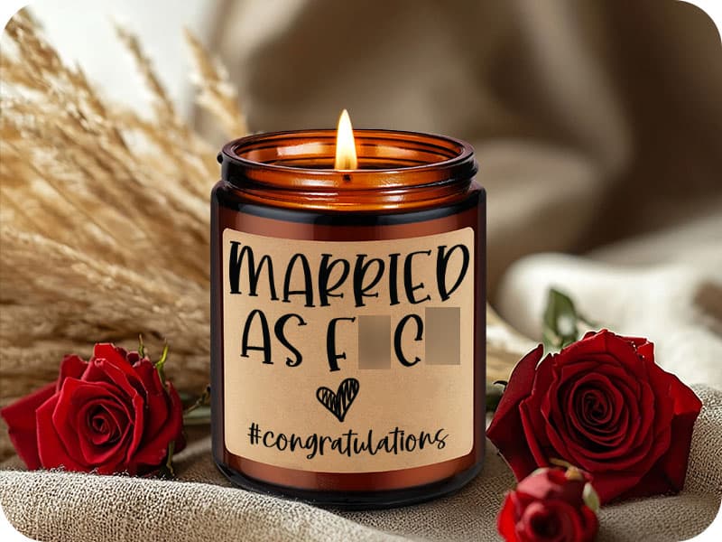 GSPY Scented Candles - Newly Wed Gifts for The Couple, Funny Wedding Gifts for Newlyweds, Married Couple - Wedding Congratulations Presents, Honeymoon, Married Present for Bride, Groom
