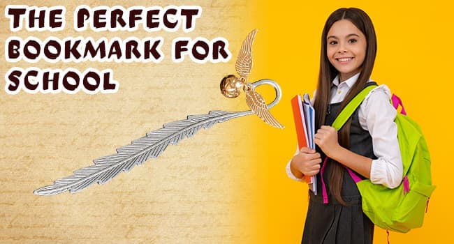 Harry Potter Metal Bookmark with Hanging Charm Golden Snitch Hogwarts Reading Gifts Book Lovers Gift Box (Golden Snitch)