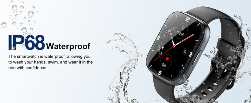 Puqo Puqo Smart Watches for Men Women, 1.95" HD Touchscreen Fitness Tracker with Bluetooth Calls, IP68 Waterproof, 120+ Sport Modes, 7-Day Battery, 24/7 Heart Rate & Sleep Monitor for Android iOS (Blue)