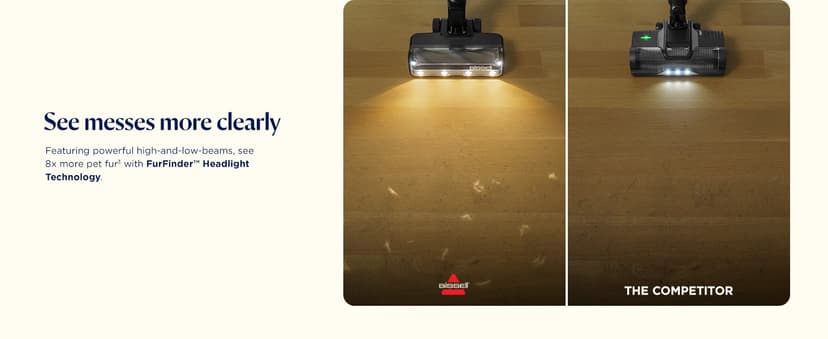 Bissell PowerClean FurGuard 280W Self-Standing Cordless Vacuum w/Self-Cleaning Brush Roll, Strong Suction, Removeable Battery, Wall Mount, Upholstery Tool & Bright Headlights