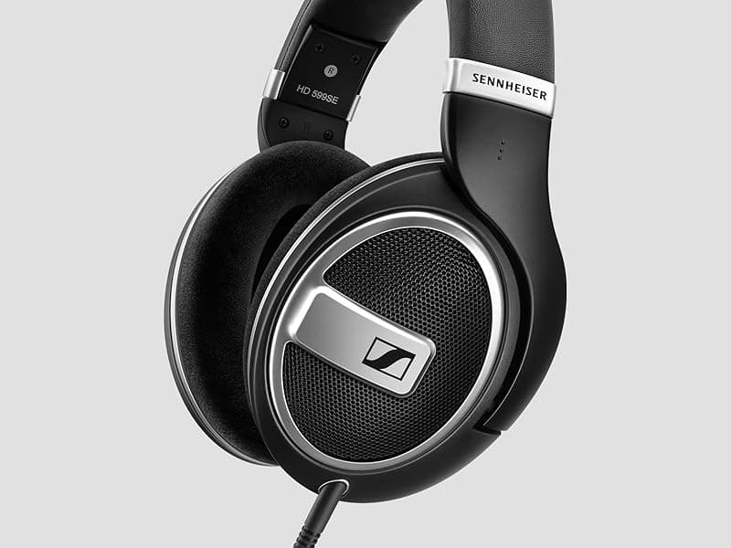 Sennheiser HD 599 SE Open-Back Headphones, Premium Design, Natural Balanced Audio, Comfortable Fit, Wired Headphones for Music, Gaming, School, Work, Black