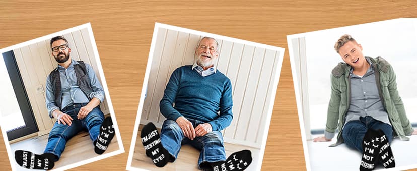 FilmHOO Birthday Gifts for Men Fathers Day Dad Gifts for Dad Christmas Stocking Stuffers for Men Him Valentines Funny Socks