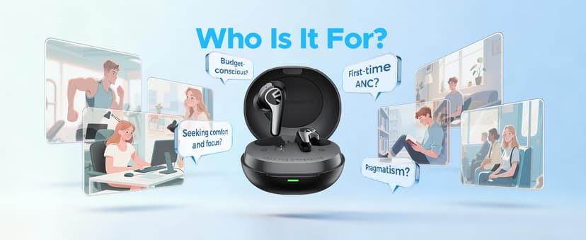 SOUNDPEATS C30 Hybrid ANC Earbuds with LDAC Hi-Res Audio, 52H Playtime -52dB Adaptive Noise Cancelling Wireless Earbuds, 6-Mic Clear Call, 12mm Driver, Bluetooth 6.0, Multi-Point, IP54 for Work/Travel