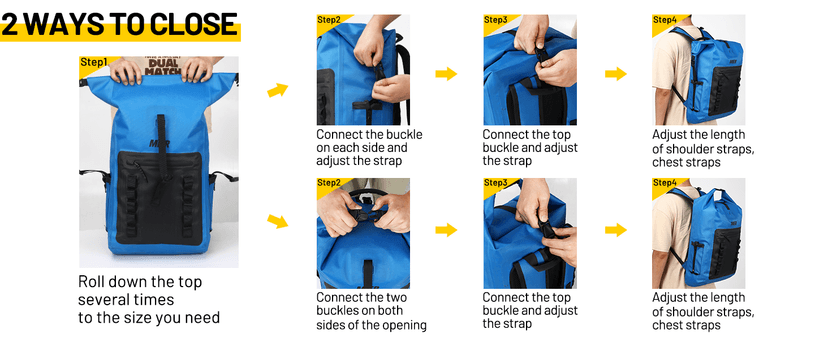MIER Dry Bag Waterproof Backpack 30L Dry Sack Heavy Duty Roll-Top Closure for Kayaking, Beach, Boating, Swimming, Surfing
