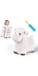 Outside Inflatable Riding Plush Triceratops Bouncing Horse Hopping Toy, Cool Birthday Gifts Age 2 3 4 5 6 Year Old Boy Girl Bouncy Pals Toddler Dinosaur Hopper Toy, Kids Outdoor Ride on Bounce Animal B09B1QZLXW