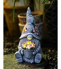 Goodeco Dog Statue with Solar Butterfly - Ideal Gifts for Dad, Mom or Birthdays, Beautifully Crafted Outdoor Decorations to Wow Your Guests