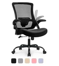 NEO CHAIR Office Desk Computer Chair Ergonomic Mesh Gaming Cushion Seat with Comfy Lumbar Mid Back Support Adjustable Height Swivel Rolling Wheels for Home Task (Mesh Black)