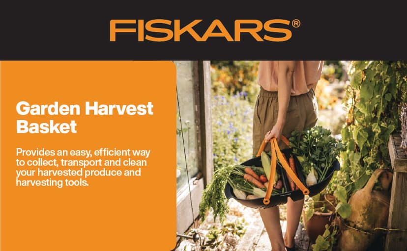 Harvesting Basket Doubles as a Colander to Collect, Transport and Clean Vegetables and Fruits, Garden Accessories Fiskars Garden Harvest Basket with Tool Caddy, Container for Gardening B08Q8N7PBN