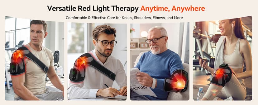 Red Light Therapy Knee Massager 660nm & 850nm, Heated Vibration Knee Brace Cordless Rechargeable 5000mAh, Timer & Pulse Modes for Knee Elbow Shoulder Joint Comfort Support Device B0GS5MWP52