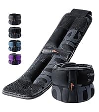 Sportneer Adjustable Ankle Weights 1 Pair 2 4 6 8 10 Lbs Leg Weight Straps for Women Men, Weighted Ankle Weights Set for Gym,Fitness, Workout,Walking, Jogging,1-5 lbs Each Ankle, 1 Pair 2-10 lbs