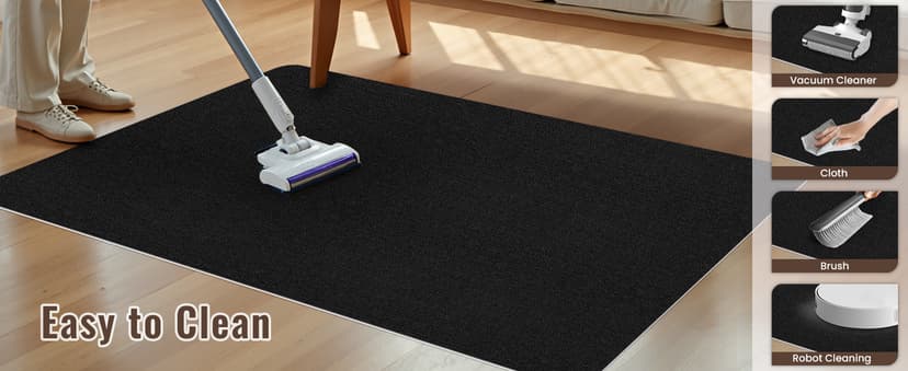Sycoodeal Office Chair Mat for Hardwood Floor,Slip Resistant Floor Mat for Office Computer Gaming Chair,Heavy Duty Floor Protector for Rolling Chairs,Easy to Clean,Black(36"x48")