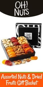 Oh! Nuts Dried Fruits and Nuts Gift Basket - Premium, Healthy Assortment of Nuts & Dried Fruits, Grown and Traditionally Crafted in the USA, Sealed Fresh in Individual Packs (Green box)