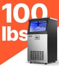 VEVOR Commercial Ice Maker Machine, 120 lbs/24H Ice Production, 33 lbs Storage Bin, 45 Cubes per Cycle, Stainless Steel Under Counter & Freestanding Ice Maker with LED Display, for Home Bar Restaurant
