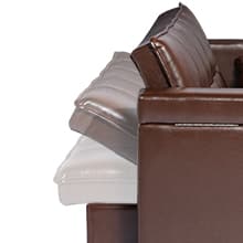 weselon Leather Convertible 3 in 1 Sleeper Sofa Bed, Small Upholstered Loveseat Pull Out Couch, Multi-Functional Sleeper Futon with Hidden Table and Adjustable Backrest for Living Room (Brown)