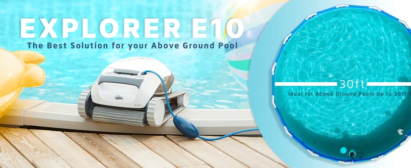 Dolphin E10 Automatic Robotic Pool Vacuum Cleaner, Active Scrubber Brush, Top Load Filters Access