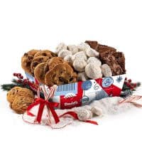David’s Cookies Holiday Cookies and Brownies Gift Basket Crate - Deliciously Flavored Assorted Cookies and Brownies in a Christmas Snack Box Gift Crate - Gourmet Holiday Food Gift Basket for Sharing