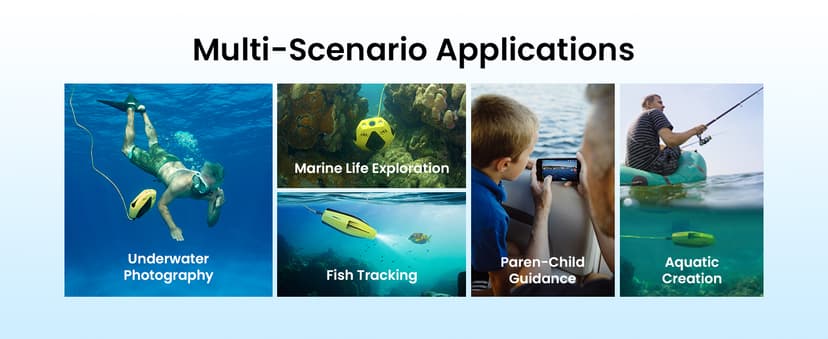 Chasing Dory Underwater Drone - Palm-Sized 1080p Full HD Underwater Drone with Camera for Real Time Viewing, APP Remote Control Green (Yellow)