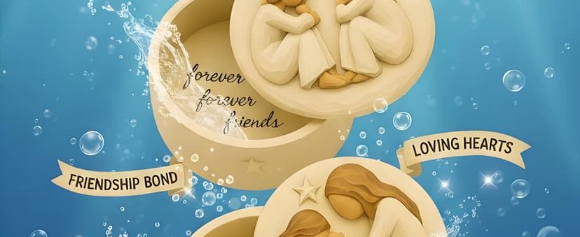 GoGnome Forever Friends Resin Keepsake Box – Hand-Painted Friendship Gift Box with Two Angel Figures, 3” x 2”H – Sentimental Gift for Women, Best Friends, Birthday, or Sympathy (Friendship) B0FHQPQCL1