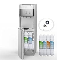 IKT Hot and Cold Water Cooler Built in Ice Maker Bottom Loading 5 Gallon, Bullet Ice 22lbs Per Day, LED Display, for Home or Office Black