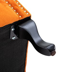 Kmax Orange Accent Chair Velvet Wingback Chair with Pillow Nail-Head Channel Tufted Oversized Club Chair for Living Room Bedroom Guest Room