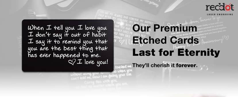 I Love You Card for Wallet – Surprise Gift for Him or Her - Voted Best Love Gift for Men or Women - Engraved, Durable, and Stays in Their Wallet Forever - Black Envelope Included