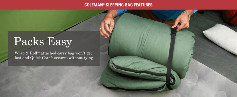 Coleman Heritage Big & Tall 10°F Flannel Sleeping Bag, XL Sleeping Bag Fits Adults up to 6ft 7in Tall, Machine Washable, Great for Camping, Hunting, Guests, & More