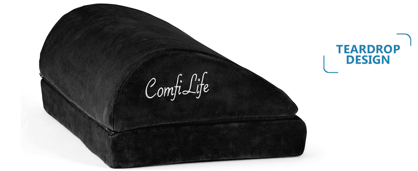 ComfiLife Foot Rest for Under Desk at Work – Adjustable Desk FootRest for Office Chair, Gaming Accessories – Ergonomic Teardrop Design for Back, Hip & Leg Pain Relief – 100% Memory Foam (Black)