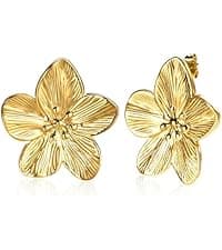 MPRAINBOW Womens Stackable Floral Gold Bracelets - 3Pcs 18K Gold Plated Bracelet,Stainless Steel Bangle Bracelets Non Tarnish, Gold Bracelet Set Trendy Jewelry,Christmas Valentines Birthday Gifts for Girlfriend