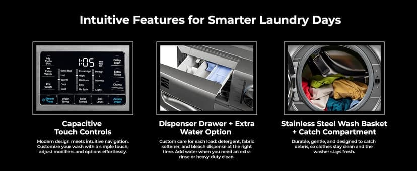 Kenmore 4.5 cu. ft. Front Load Washer with Stain Removing Steam Treatment - Reduce Laundry Time with Accela Wash - LED - ENERGY STAR Certified - Metallic Silver