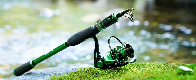 Ghosthorn Fishing Rod and Reel Combo Graphite Telescoping Fishing Pole Portable Travel Kit with Carrier Bag for Freshwater Saltwater