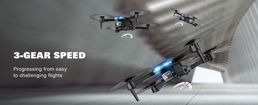 Drone with Camera - Drone with Screen on Controller for Beginners, Foldable Remote Control Quadcopter with Gesture Control, 3D Flip, One Key Start, Emergency Stop, 2 Batteries, Easier to use