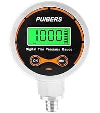 Schrader and Presta Bicycle Tire Pressure Gauge 60 PSI / 4 Bar, Tire Air Pressure Gauge Luminous Dial, Suitable for Car, Motorcycle, Bike, SUV