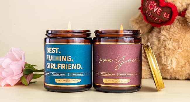 Gift for Girlfriend - Funny Birthday Candle for Girlfriend Romantic Present from Boyfriend - Unique Anniversary Candles Valentines Present Stocking Stuffer Christmas Gifts for GF Her Women