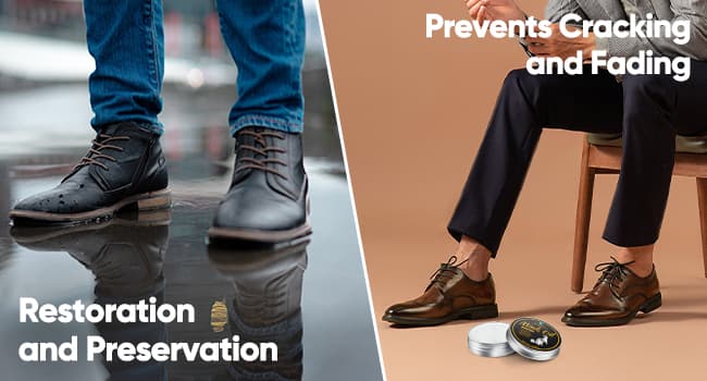 Feilove Leather Boot Care Kit – Mink Oil & Saddle Soap for Leather with Applicators & Cloths – 6-Piece Leather Shoe Care Kit for Cowboy Boots, Work Boots, Shoes & Tack