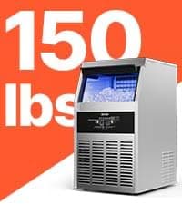 VEVOR Commercial Ice Maker Machine, 120 lbs/24H Ice Production, 33 lbs Storage Bin, 45 Cubes per Cycle, Stainless Steel Under Counter & Freestanding Ice Maker with LED Display, for Home Bar Restaurant