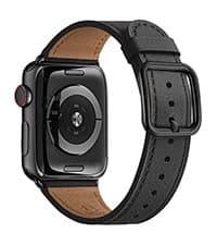 MNBVCXZ Leather Bands Compatible with Apple Watch Band Women, Womens Genuine Replacement Strap for iWatch Series 11 10 9 8 7 6 5 4 3 2 1 SE 3 SE 2 SE (42mm 41mm 40mm 38mm, Pink Sand/Rose Gold)