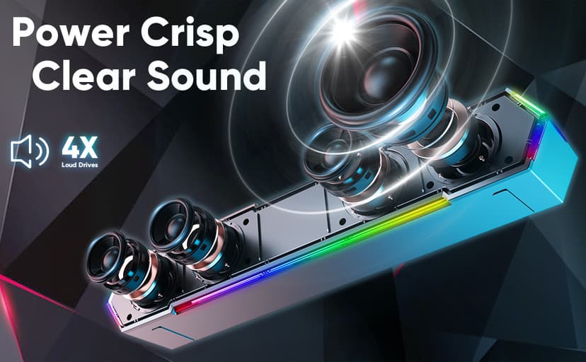LENRUE G11 Computer Speakers for Desktop, Touch Lights PC Speakers with Surge Clear Sound, USB C/USB Powered, AUX Audio for Computer Desktop PC Laptop Desk