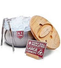 Gusto Nostro Marble Wine Chiller Bucket - 750ml Wine Bottle Cooler and Champagne Chiller for Party, Kitchen, Bar Cart Decor to Chill & Keep Bottles Cold with Unique Wine Lovers Gift Box (White)